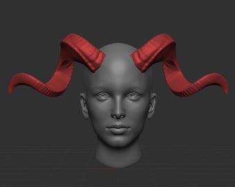 Demon Horns twisted – Fantasy Costume for 3D Printing cospay