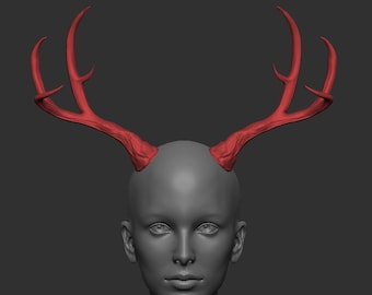 Hoorns DEER, DRUID: gebogen fantasiekostuumhoorns voor 3D-printen