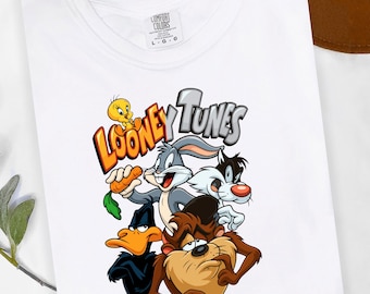 Chemise Looney Tunes Disney Comfort Colors®, t-shirt dessin animé rétro Bugs Bunny, chemise graphique personnage vintage des années 90, t-shirt Disney rigolo