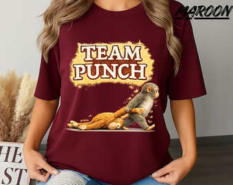 Team Punch Baby Monkey Graphic T-Shirt and Hoodie Sweatshirt, Funny Monkey Punch Design Streetwear, Unisex Casual Animal Meme Shirt Gift