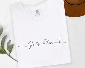 Chemise Comfort Colors Gods Plan, T-shirt chrétien, Chemise Faith, T-shirt religieux minimaliste, Chemise Jésus, Cadeau chrétien, Chemise spirituelle