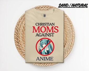 Chemise mamans chrétiennes contre l'anime, t-shirt drôle de maman chrétienne, chemise graphique rétro anti-anime, t-shirt cadeau maman conservateur