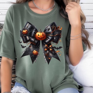 Black Bow Comfort Colors Shirt, Coquette Aesthetic Tee, Chic Minimalist Ribbon T-Shirt, Cute Girly Gift, Soft Vintage Style Top s036