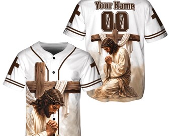 Personalized Jesus Baseball Jersey, Custom Name Number, Christian Faith Unisex Gift