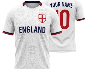 Kundenspezifisches England Fußball-Trikot für Männer Frauen, personalisiertes Fußball-Fan-Hemd