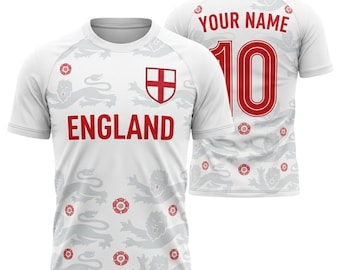 England Soccer Jersey for Fans, Custom Football Shirt with Name and Number