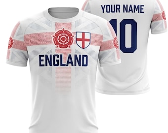 Personalized England Soccer Shirt, Custom English Football Jersey for Adults