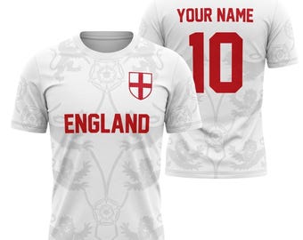 England Football Shirt Custom Name Number, Soccer Jersey Gift for Fans