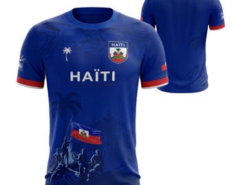 Haiti Fußball Trikot, Haiti Flagge Shirt, Haiti Fußball Fan Geschenk T-Shirt, Karibik T-Shirt