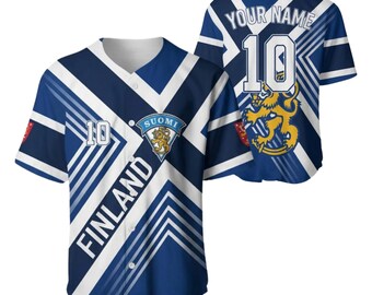 Custom Finland Baseball Jersey, Personalized Name Number, Unisex Finnish Lion Shirt