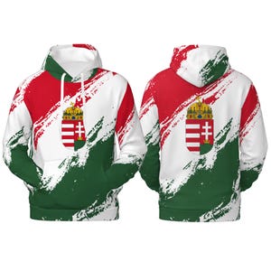 Sweat-shirt à capuche et impression 3D avec drapeau hongrois, cadeau magyar