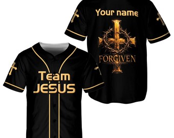 Personalized Team Jesus Baseball Jersey, Custom Name Christian Shirt, Unisex Faith Gift