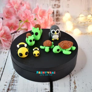 3D Printed Articulated Animal Set – 6 Flexible Fidget Toys (Owl, Bee, Turtle, Snail) – Pocket Pets, Sensory Desk Toys, Gift