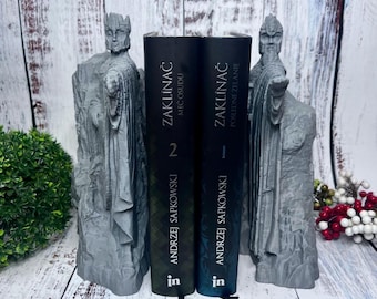 Estatuas gigantes de Argonath Guardianes de Fantasía, Decoración Mítica para Escritorio, Sujetalibros de Piedra Épicos