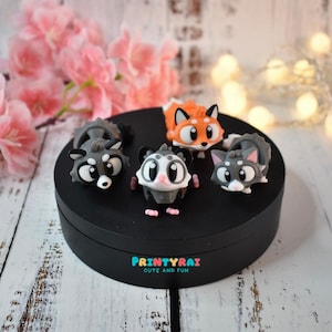 3D Printed Articulated Fidget Toy Set – 4 Flexible Pocket Pets, Sensory Desk Toys, Stress Relief Gifts
