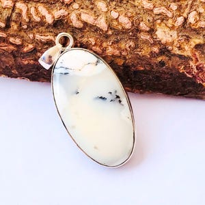 Dendritic Agate Sterling Silver Pendant - 2.20&quot; Inch