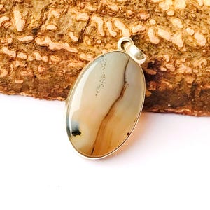 Natural Yellow Hakik 92.5 Sterling Silver Pendant ! 92.5 Sterling Silver Pendant ! Natural Yellow Hakik Boho Silver Pendant - 1.90&quot; Inch