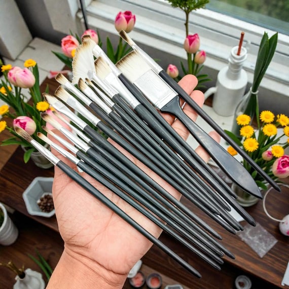 Artist Paint Brush 15 Pieces – 6.5 Inch 8.5 Inch Brushes, for Painting & Art Gifts