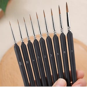 Precision Artist Pensel Set, Fin Spets Akryl Akvarell Nagelkonst Målning