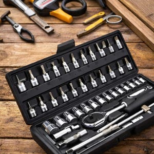 Kit de herramientas de 45 piezas para el hogar, juego de herramientas mecánico portátil, herramientas para reparación de automóviles