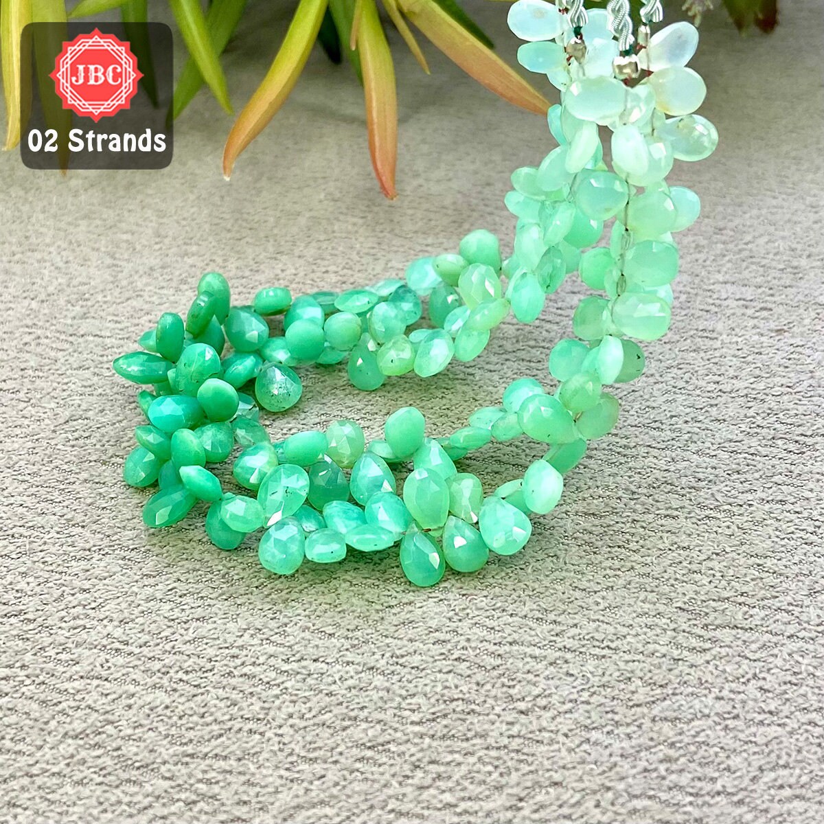 8 Inches Faceted Chrysoprase Pear Beads Natural Chrysoprase Gemstone Briolette Beads Size 5 To 7 mm Top Quality