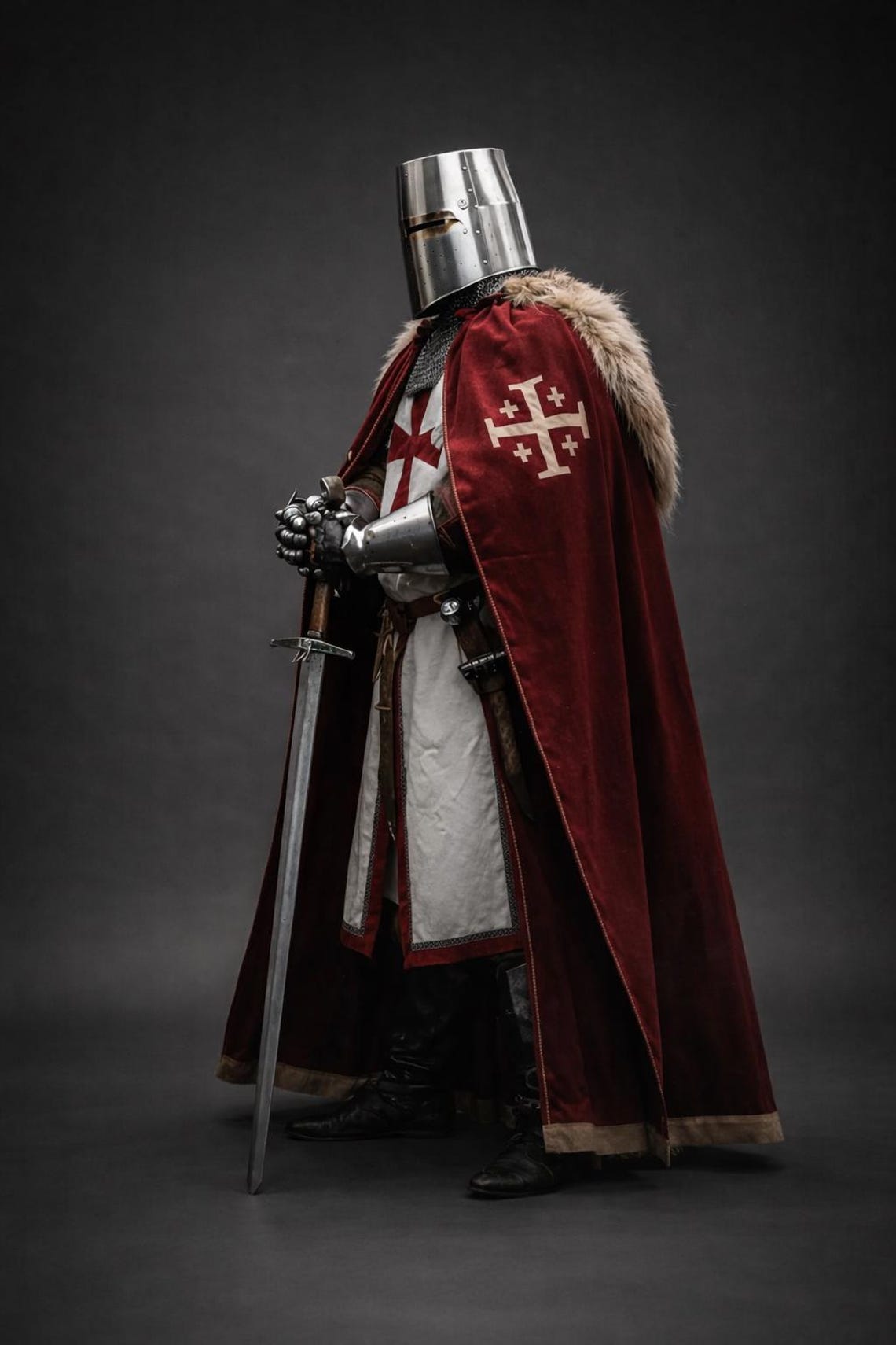 Medieval Templar Knight Full Body Armor Suit | 18 Gauge Steel Cosplay ...