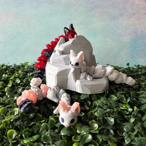 3d Printed Fennec Fox Yuna Articulated Anxiety Flexi Fidget Layers in Green