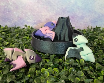 3d Printed Pterodactyl Dinosaur Dino Articulated Flexi Fidget Layers in Green