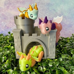3d Printed Little Dragon Articulated Flexi Fidget Layers in Green