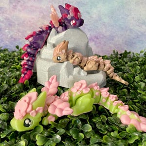 3Dプリントの桜ドラゴン関節式フレキシフィジェットレイヤー（グリーン）新品