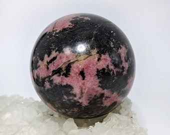 Rhodonite Sphere ~ 71 mm ~ Big and Beautiful ~