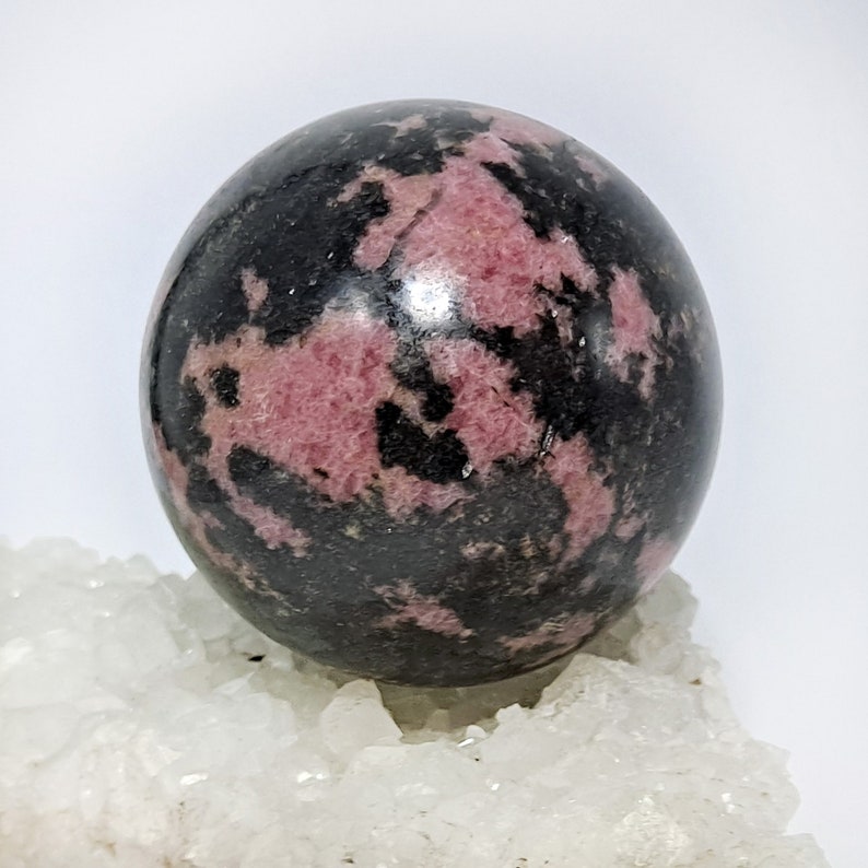 Rhodonite Sphere 71 mm Big and Beautiful image 2