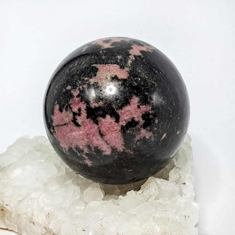 Rhodonite Sphere 71 mm Big and Beautiful image 3