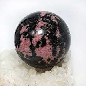 Rhodonite Sphere 71 mm Big and Beautiful image 4