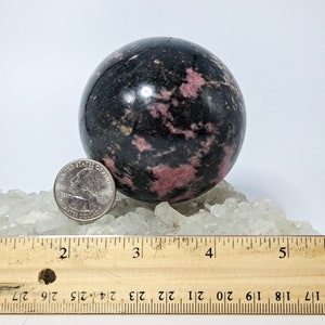 Rhodonite Sphere 71 mm Big and Beautiful image 6