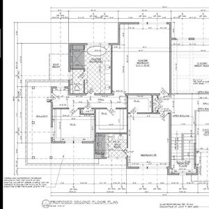 May include: A detailed architectural floor plan in black and white, showing a two-storey layout with rooms labelled and dimensioned. Text in the upper left corner reads "GET YOUR CUSTOMIZED 2D FLOOR PLANS on AutoCAD". The bottom left corner states "FASTEST DELIVERY".