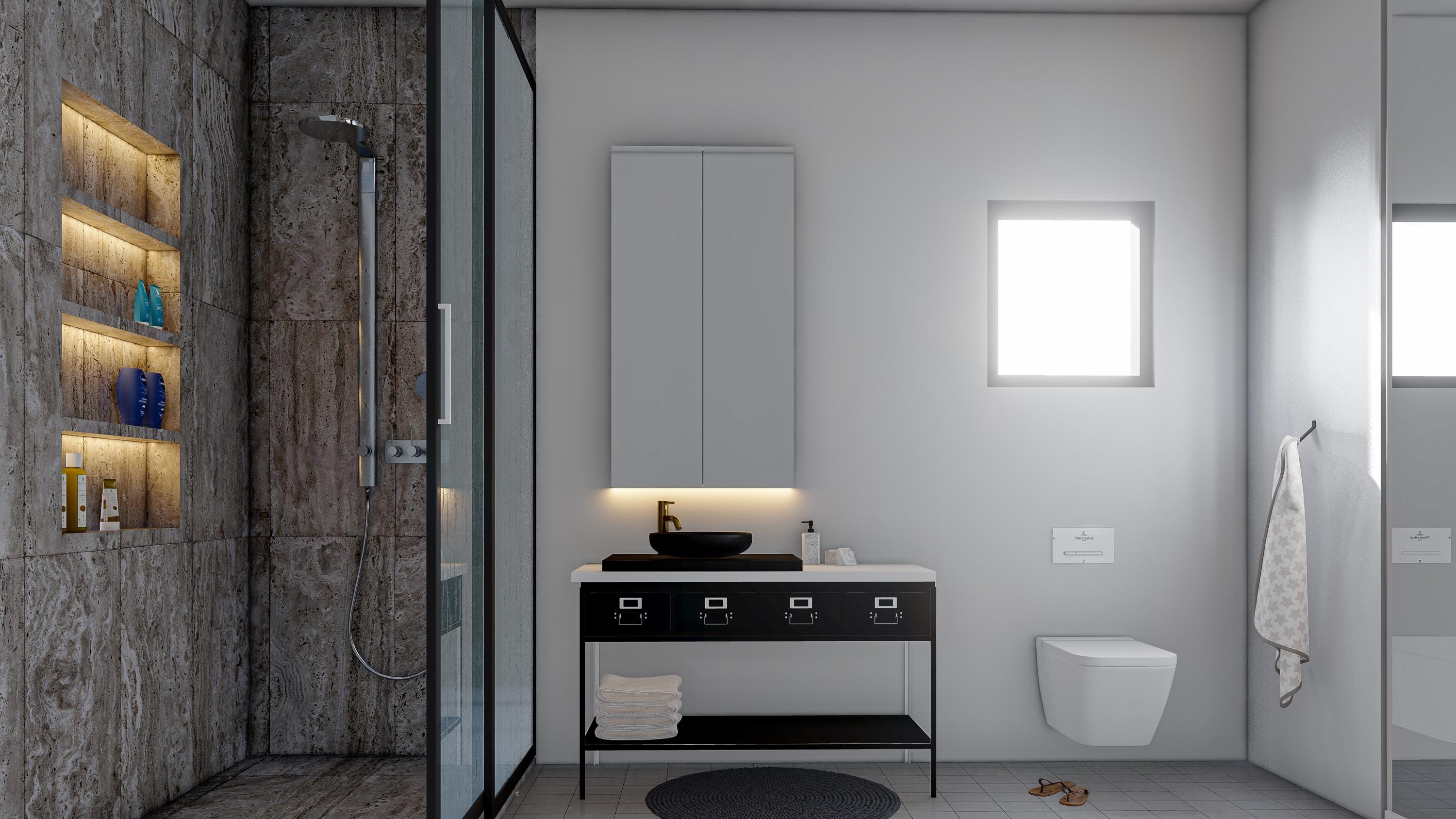 Custom 3D Bathroom Interior Design Rendering | Photorealistic Remodel ...