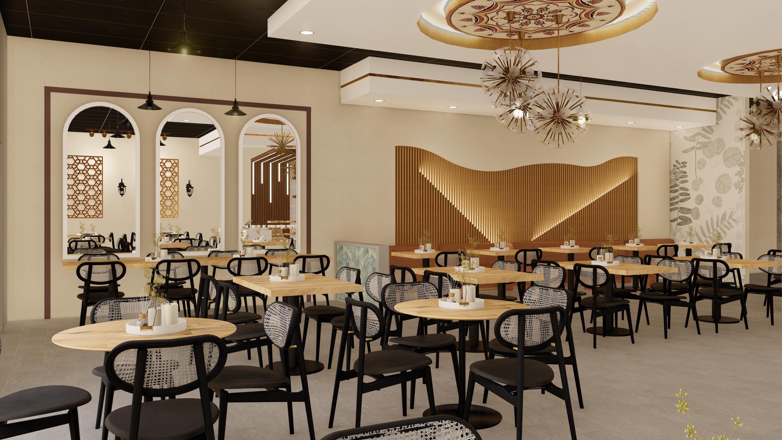 Custom 3D Restaurant Interior Design Rendering | Commercial Space ...