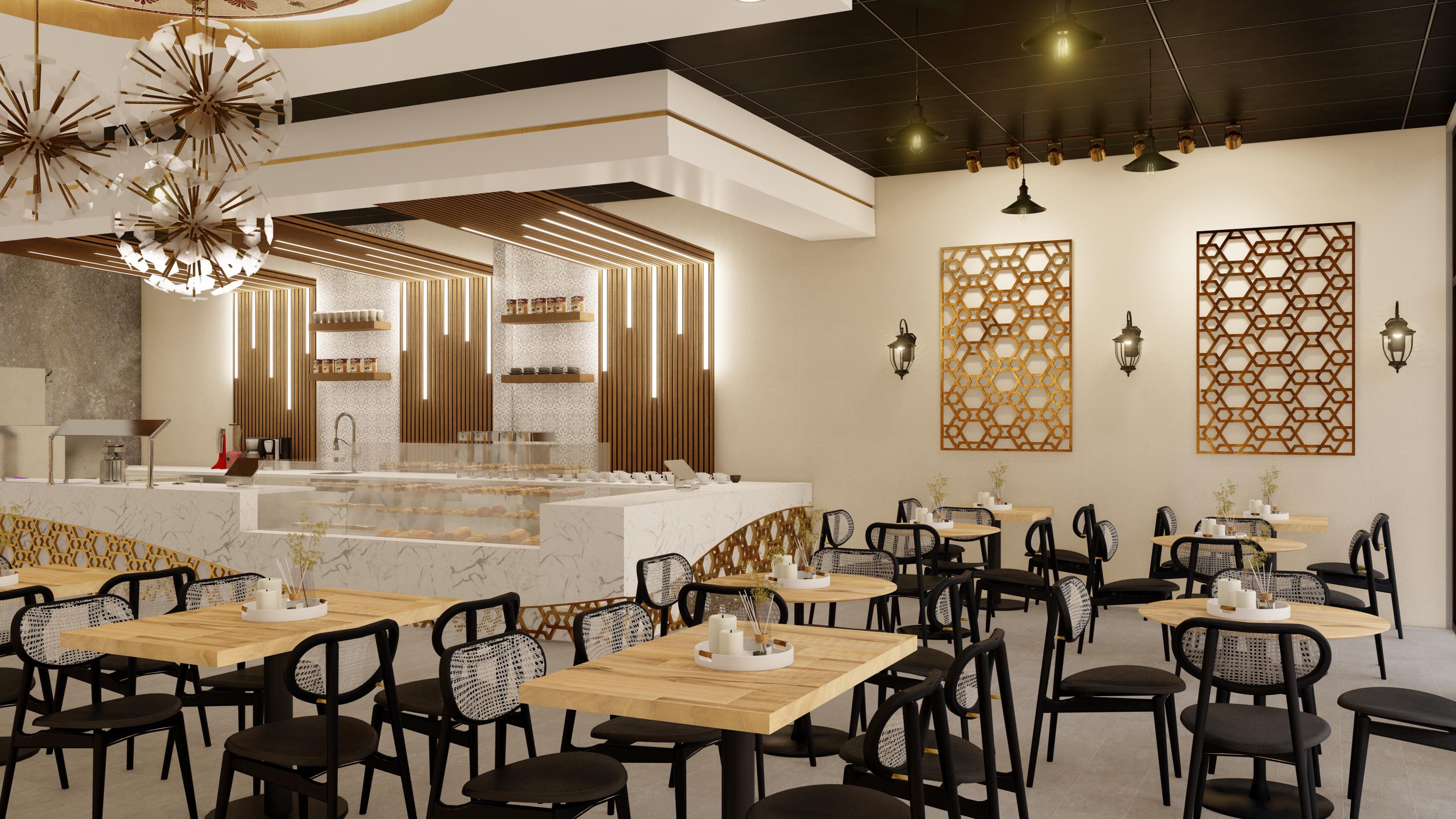 Custom 3D Restaurant Interior Design Rendering | Commercial Space ...
