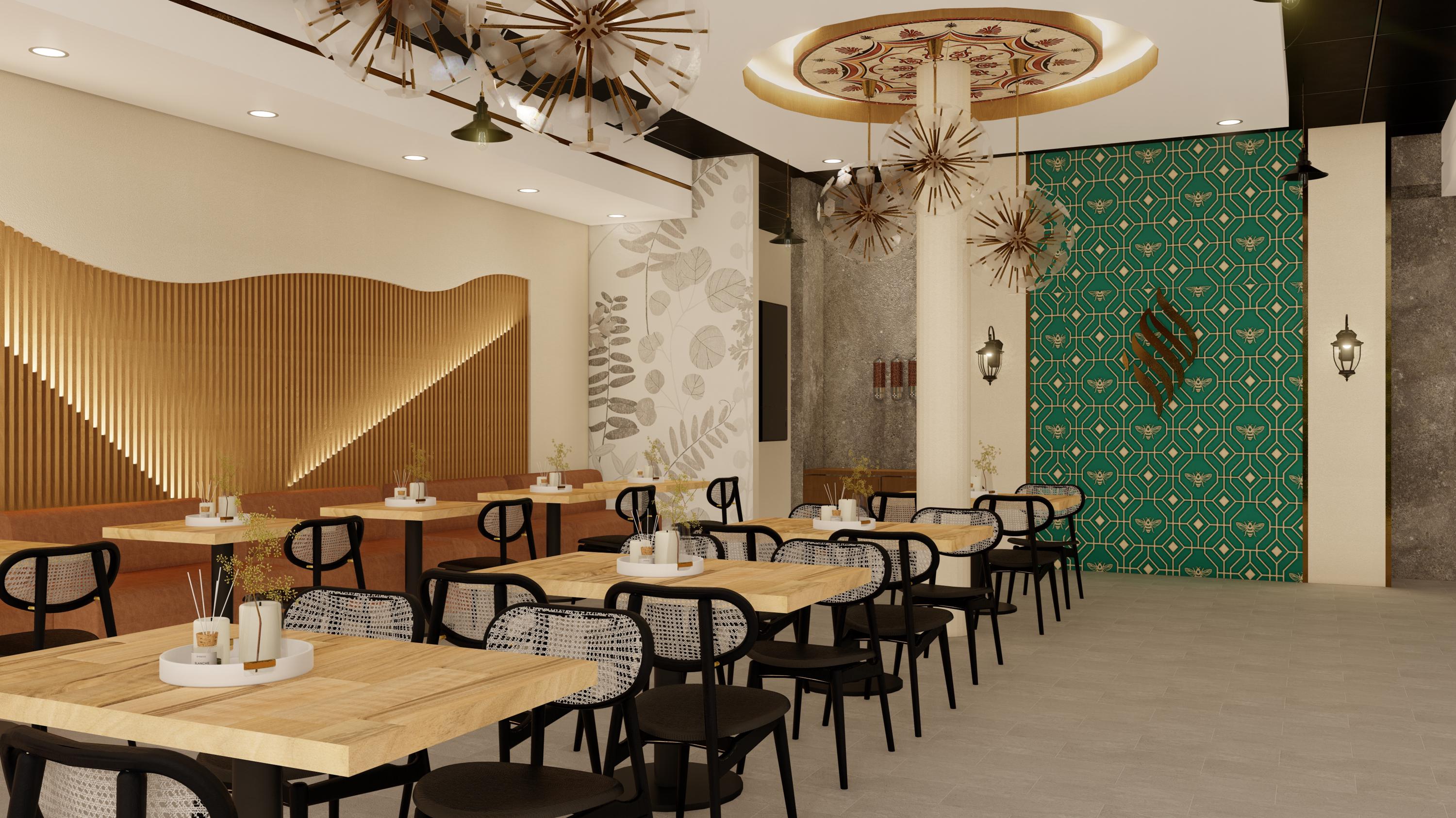 Custom 3D Restaurant Interior Design Rendering | Commercial Space ...