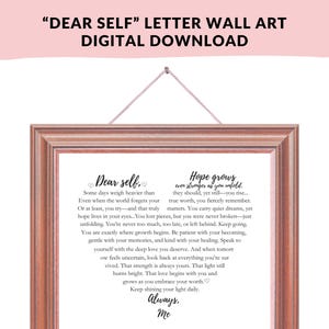 Carta de amor propio en forma de corazón imprimible / Arte mural motivacional (descarga digital) / Regalo de aliento + Carta adicional para mi esposo