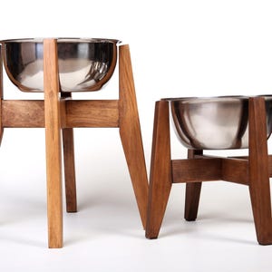 Handmade Alder Wood Elevated Dog Bowl Stand: Farmhouse Pet Feeder