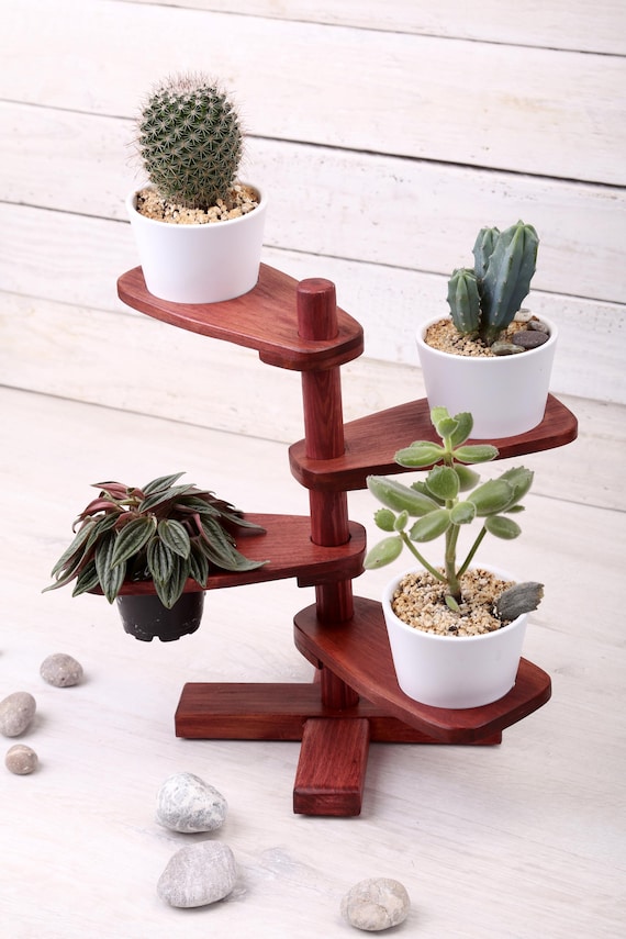 Adjustable Multi-tier Wood Plant Stand: Mid-century Modern Succulent  Display - Etsy