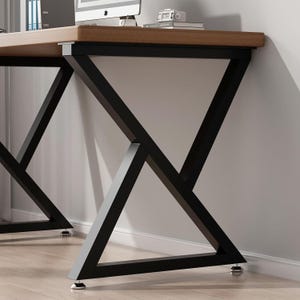 Modern X-Style Metal Table Legs – Heavy-Duty Steel Frame for DIY Desks, Dining Tables, Table Base, Modern Industrial Desk Legs