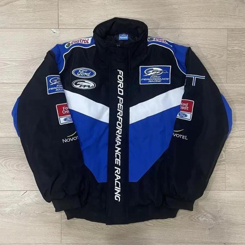 90s Ford レーシングジャケット racing jacket 黒　青 Vintage Ford Racing Jacket | Urban Outfitters