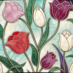 Enveloppe de verre tulipe, PNG de verre floral, Sublimation de tulipes printanières, conception de verre de fleur, verre maigre floral, téléchargement numérique