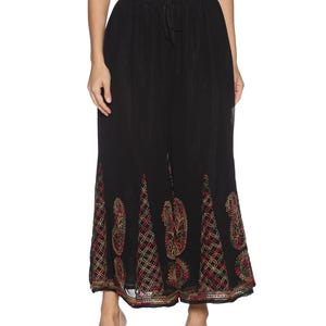 Chikankari Sharara | Chikankari Sharara | Georgette Sharara | Handwork Sharara |BLACK MULTI  Women’s Sharara