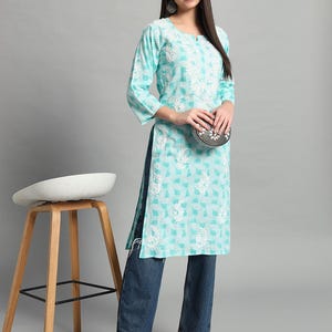 Hand Embroidered Chikankari Kurta: Lucknow Cotton Summer Tunic