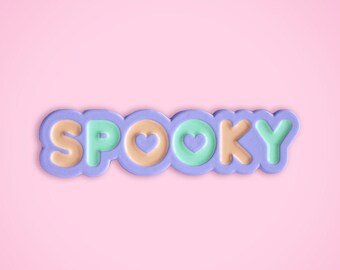 SPOOKY Pastel Halloween Enamel Pin | Soft Enamel Dyed Metal Creepy Cute | BORED BUNNY