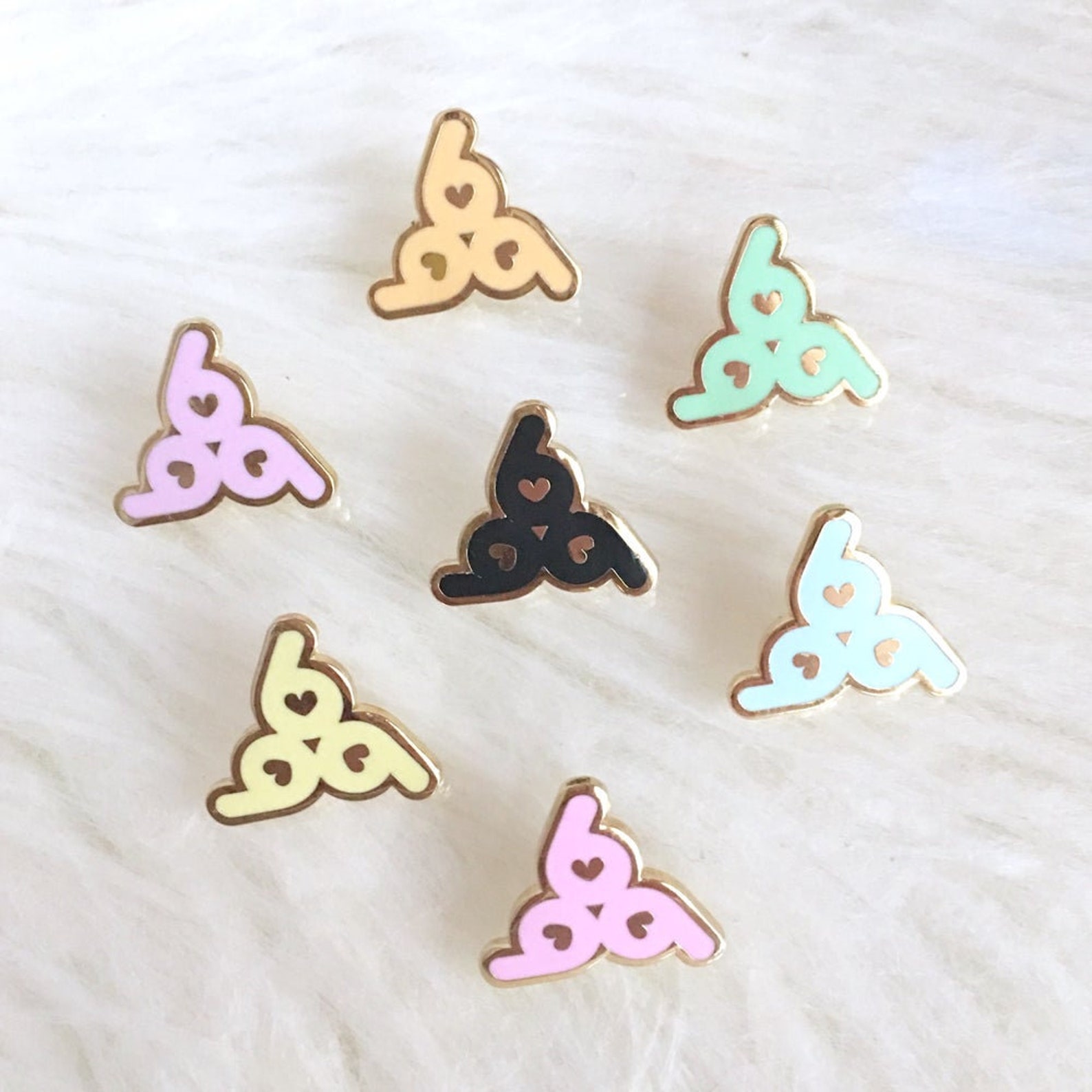 ENAMEL PIN | Mini 666 | Pastel Goth Kawaii Filler (by Bored Bunny) - Etsy